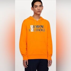 ARMANI EXCHANGE ORANGE 
HOODED SWEATSHIRT 3KZMGL ZJ8MZ